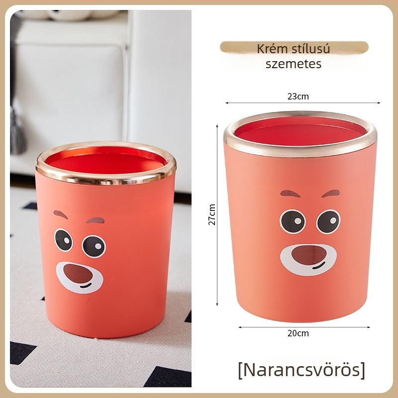 Nagy kapacitású krémszínű szemetes, ideális a nappaliba, fürdőszobába és hálószobába – fedél nélkül, 4 L