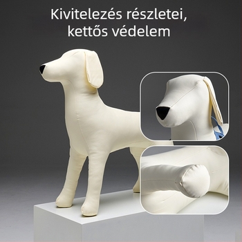 Puha plüss állatfigura üzleti dekorációhoz, több fajta kutya ruházatának kiállítására szolgáló manökenek
