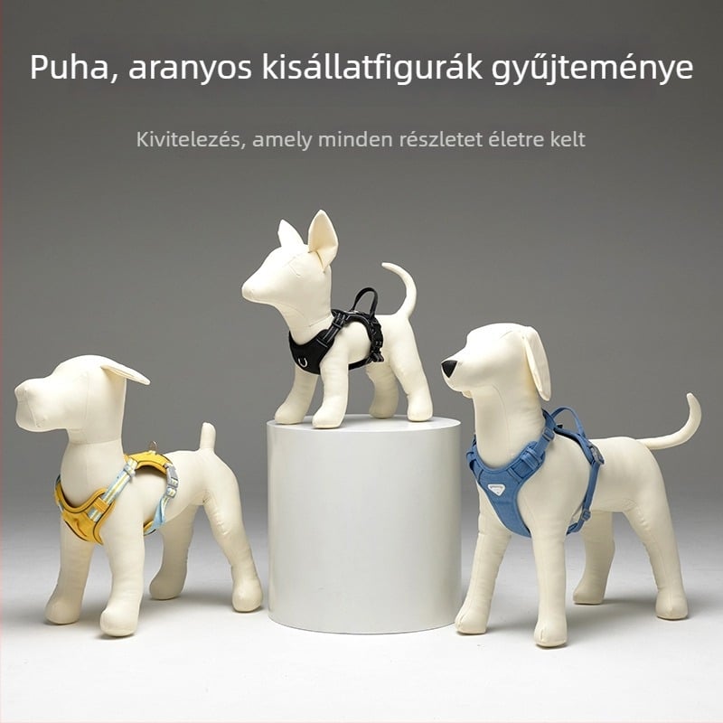 Puha plüss állatfigura üzleti dekorációhoz, több fajta kutya ruházatának kiállítására szolgáló manökenek