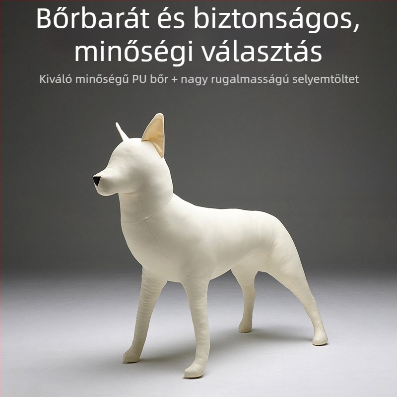 Puha plüss állatfigura üzleti dekorációhoz, több fajta kutya ruházatának kiállítására szolgáló manökenek
