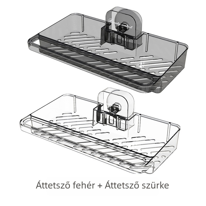 Szívócsésze multifunkcionális mosogatólefolyó kosár, falra szerelhető konyhai tároló, fúrás nélkül