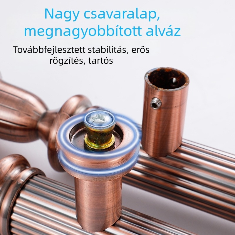 Európai stílusú luxus ajtónyél csúszóajtókhoz — rozsdamentes acél, vörös bronz koronás fej, üvegajtókhoz