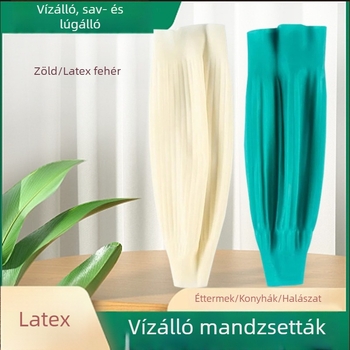Latex vízálló alkarvédő, sav–bázis álló, olaj- és piszokálló, kopásálló, hosszított kivitel, konyhai és tengeri feldolgozáshoz