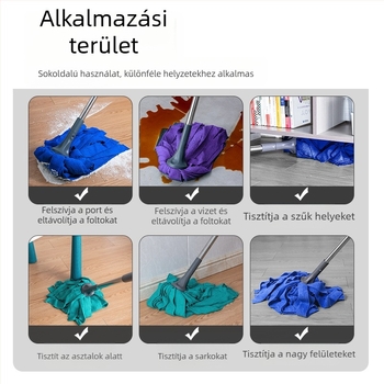 Szalagos mop fej mikroszálas terry anyaggal, nedvszívó, rozsdamentes acél rúddal