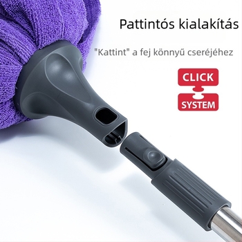 Szalagos mop fej mikroszálas terry anyaggal, nedvszívó, rozsdamentes acél rúddal