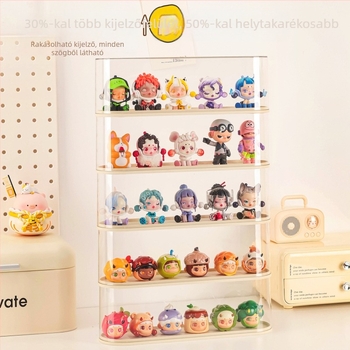 Blind Box kiállító doboz, átlátszó porvédett asztali tároló figuráknak