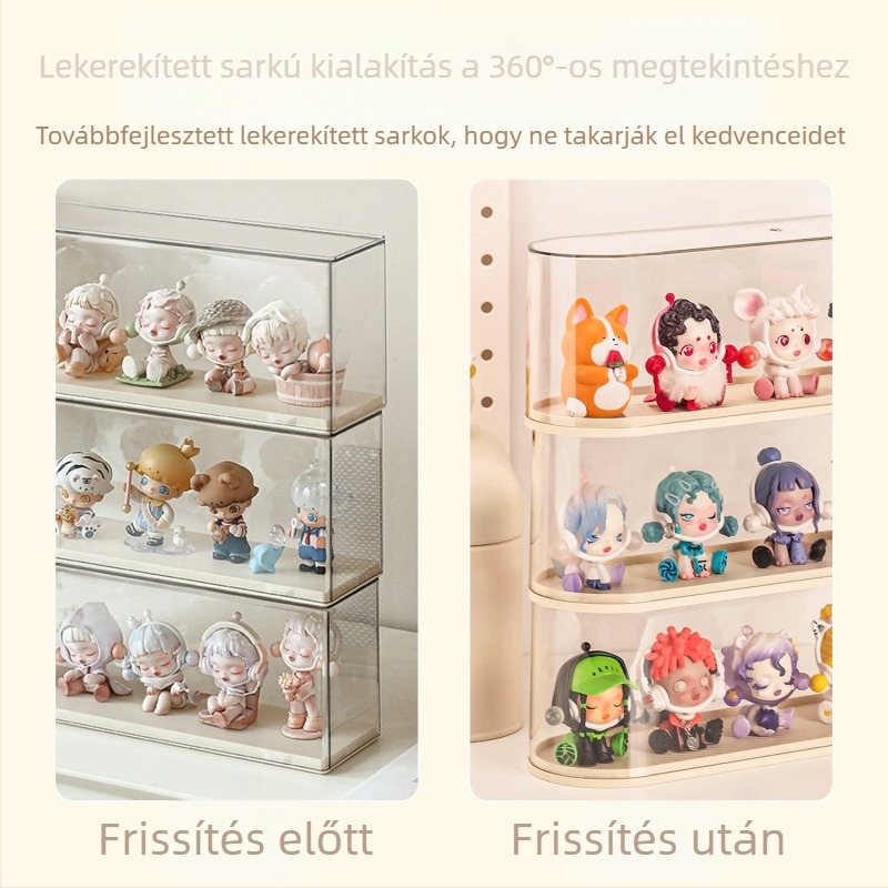 Blind Box kiállító doboz, átlátszó porvédett asztali tároló figuráknak