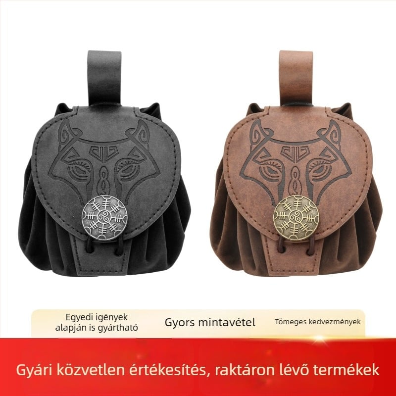 Középkori Halloween jelmezkiegészítő: övtáska cosplayhoz – kelta-karnevál Viking lovag