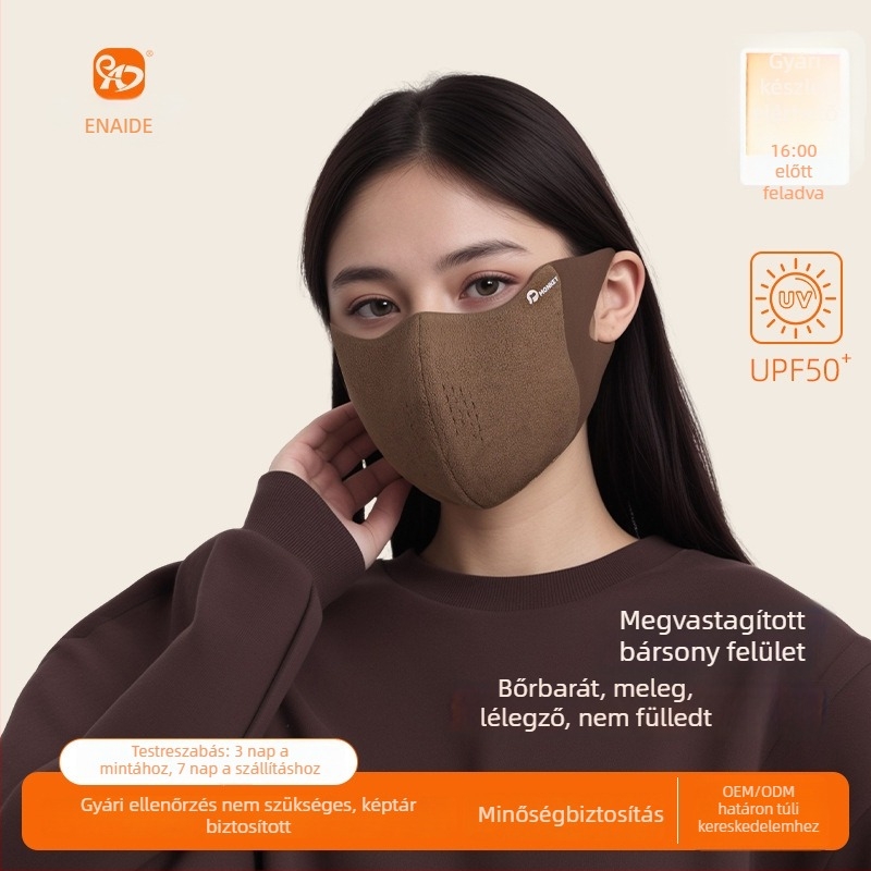 Téli meleg arcmaszk fleece béléssel, szélvédő és hideg elleni védelem, mosható, Unisex, UV védelem, divatos retró dizájn