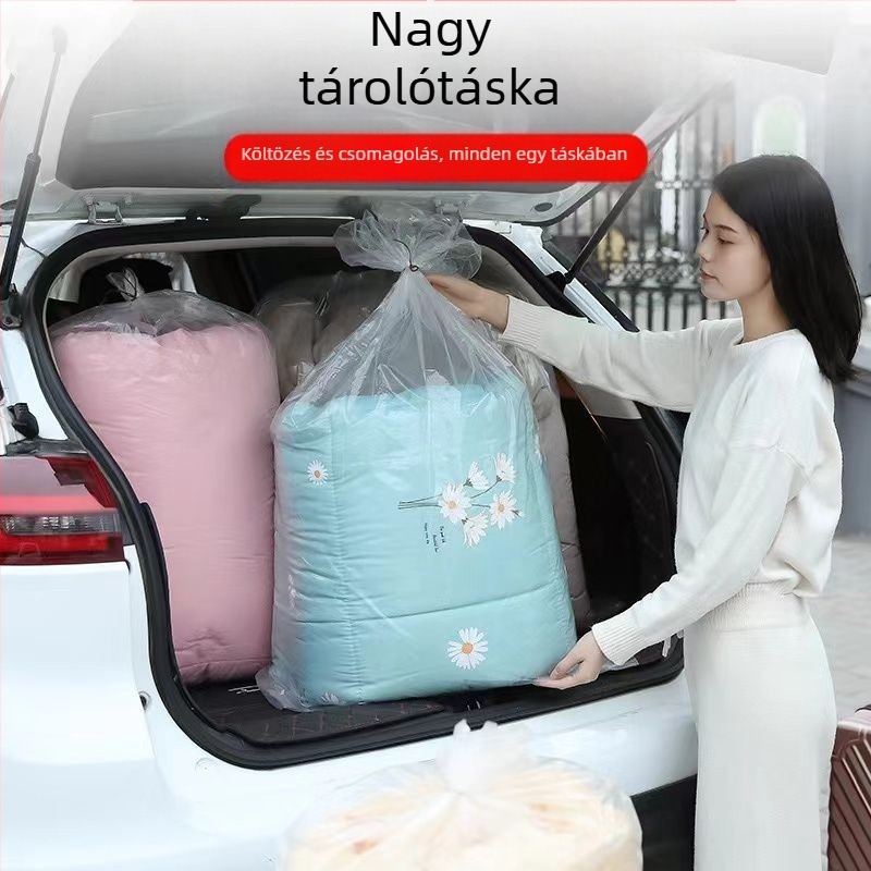 Nagy kapacitású paplan tároló táska — átlátszó műanyag ruházati szervező, vízálló és nedvességálló