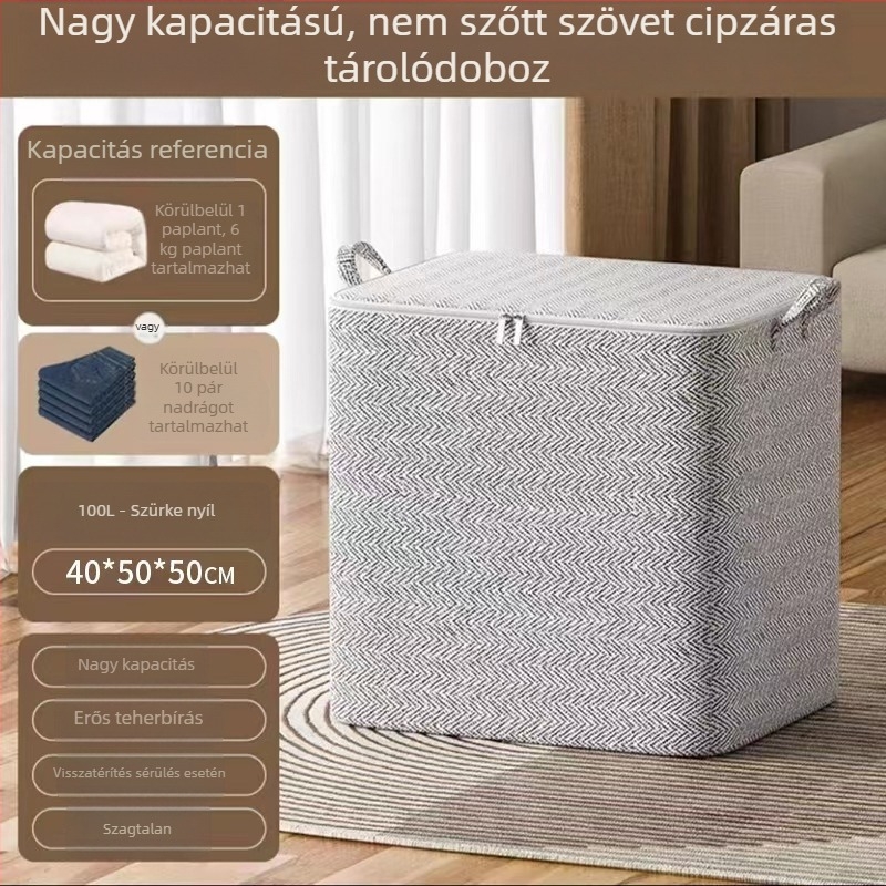 Nagy kapacitású kocka alakú tároló táska paplanok és ruhák számára, nedvesség- és penészálló