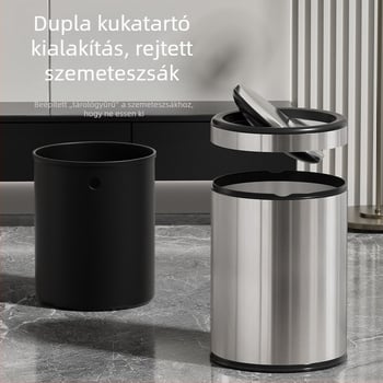 Sailu 15L kör alakú pedálos rozsdamentes acél szemetes – nappalira és konyhába
