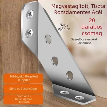 Rozsdamentes acél, extrán vastag háromszög tartó szekrényekhez, megerősített többfunkciós derékszög rögzítő