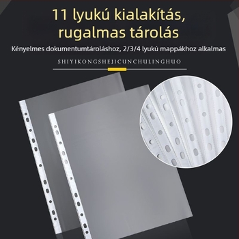 11 lyukas átlátszó oldallapvédő A4-es irathoz, vastagított PP