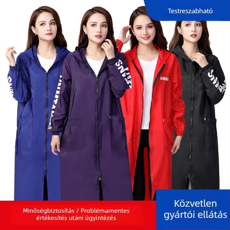 Vízálló kapucnis konyhai kötény ujjakkal, hosszú, XXXL, poliészter