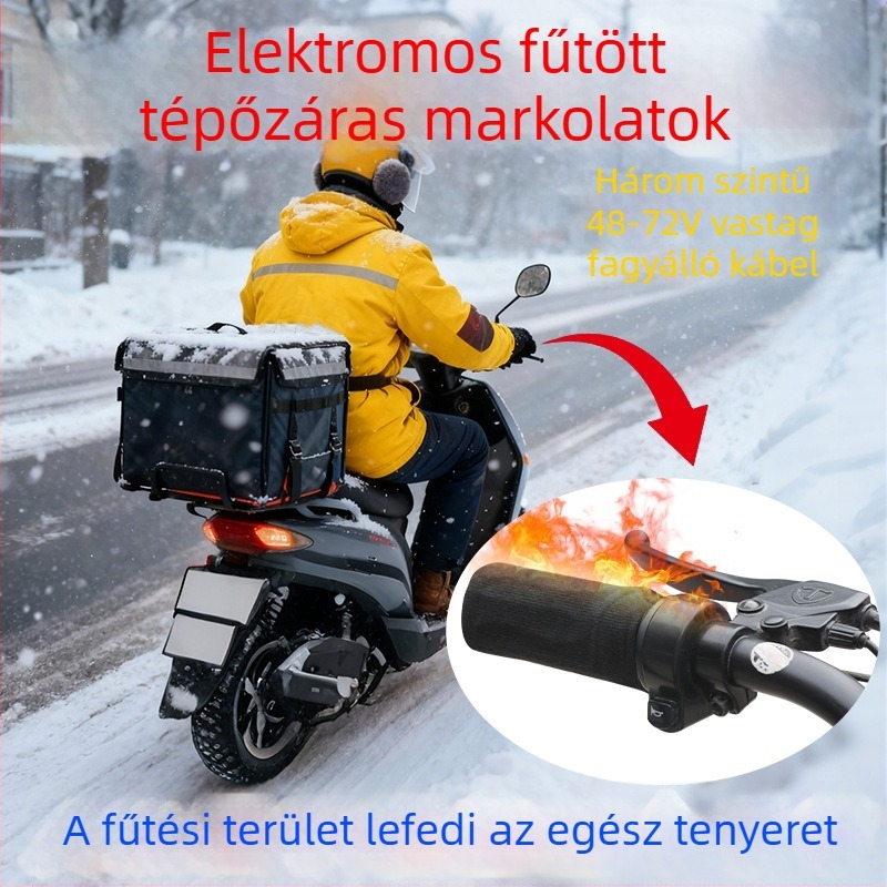 Továbbfejlesztett Velcro-fűthető markolatok elektromos kerékpárhoz téli használatra
