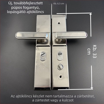 Biztonsági ajtó kilincs és zárkészlet – univerzális, acélból, minimalist stílus (modell 9085S)