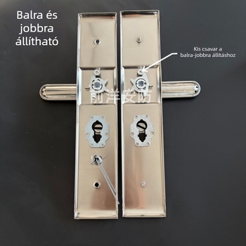 Biztonsági ajtó kilincs és zárkészlet – univerzális, acélból, minimalist stílus (modell 9085S)