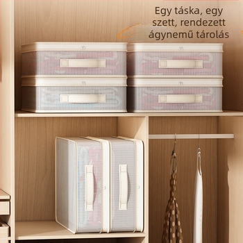 Négy darabos hálós tárolókészlet – átlátszó, nagy kapacitású tárolók paplanokhoz és ruhákhoz, penész- és porálló, cipzárral