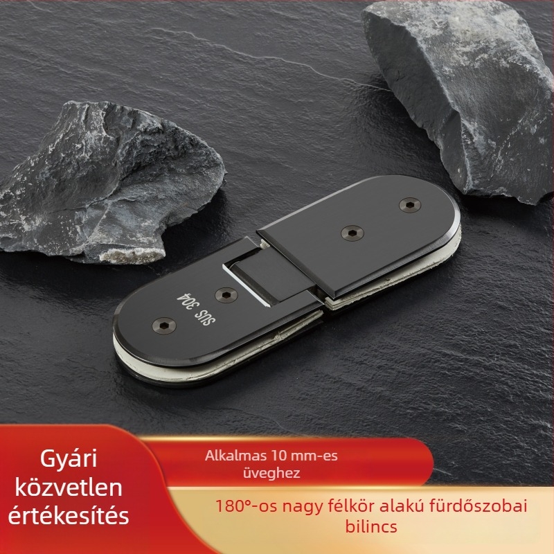 Rozsdamentes acél 180°-os üvegajtó klipsz | zuhanykabin zsanér