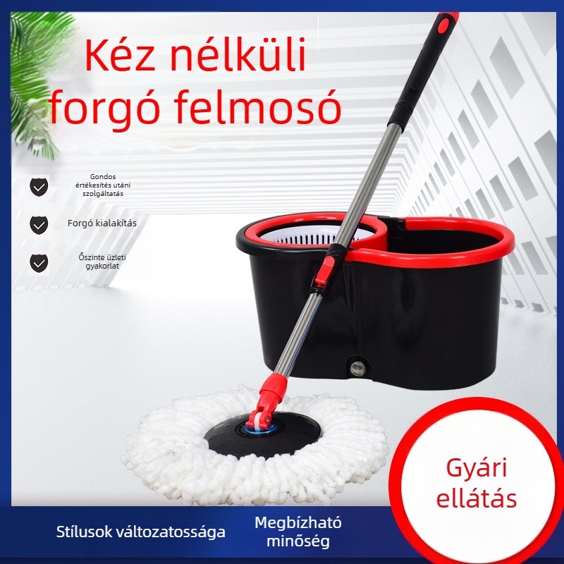 8 alakú vödör, kettős hajtású forgó felmosó, kéz nélküli használható mop, felmosó rongy