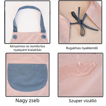 Vízálló és olajálló konyhai kötény, könnyű nyári változat, ujjatlan, egy méret, egyedi logó.