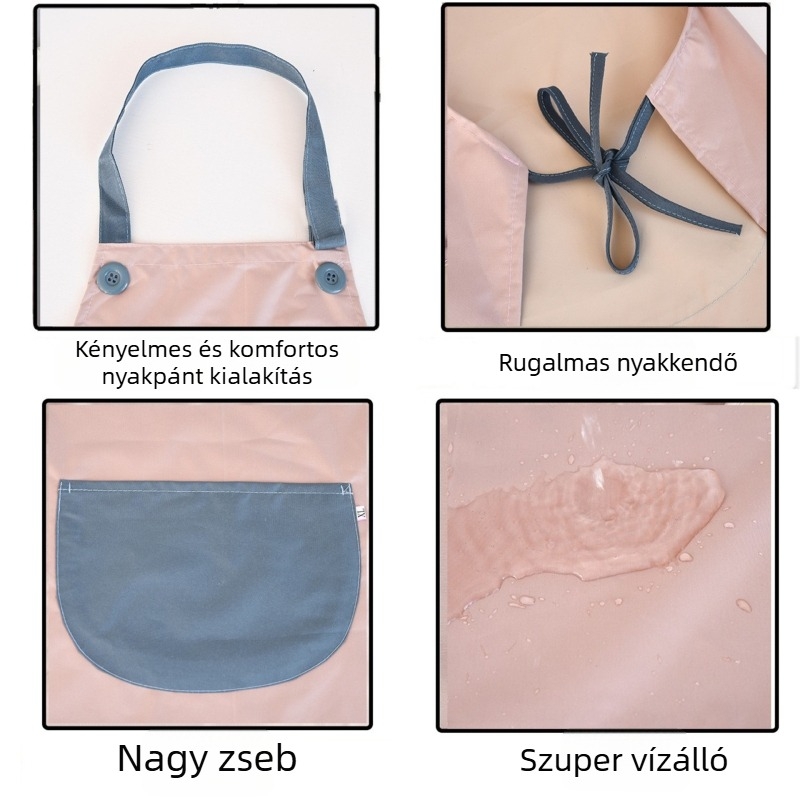 Vízálló és olajálló konyhai kötény, könnyű nyári változat, ujjatlan, egy méret, egyedi logó.