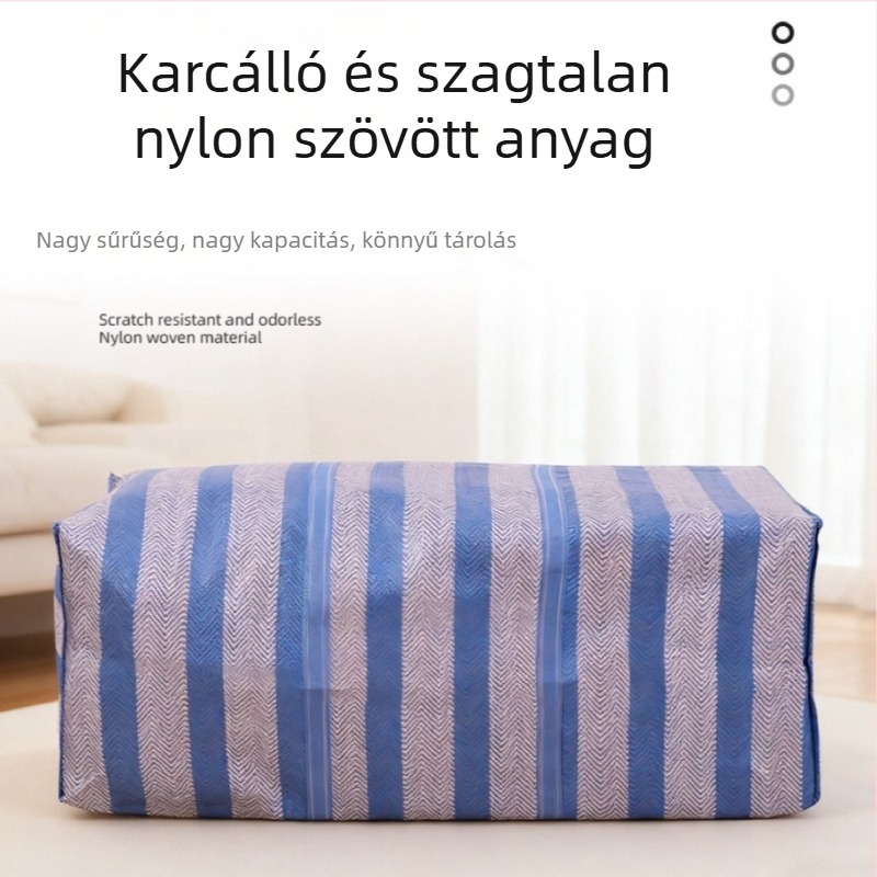Nagy kötött tároló táska – nylon, kocka alakú, kígyóbőr mintás, utazáshoz és otthoni rendszerezéshez