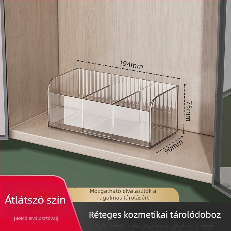 Tükörszekrény kozmetikai rendező és rúzsok tárolója, rétegzett fürdőszobai tároló
