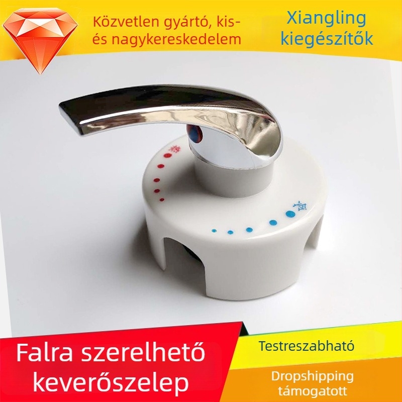 Fali szerelésű elektromos vízmelegítő keverőcsap zuhanykészlettel, krómozott műanyag fogantyúval