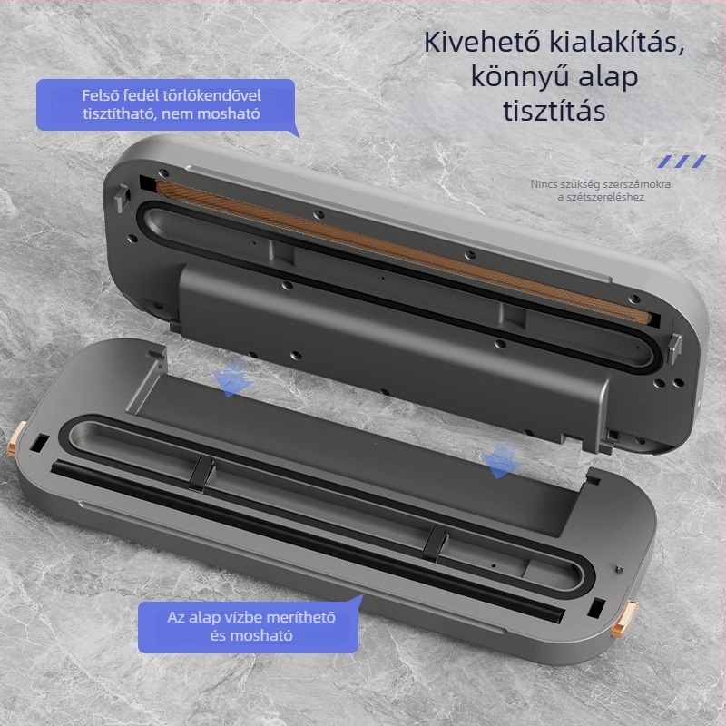Családi használatra tervezett vákuumzáró gép, nedves és száraz üzemmód, frissesség megőrzése