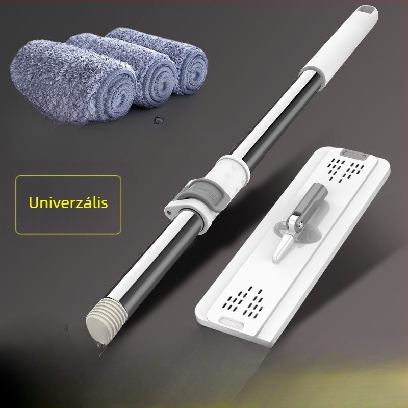 Vastagított teleszkópos lapos mop érintésmentes használathoz, eredeti, cserélhető vastagabb szövets fej, univerzális tartozék, tartós