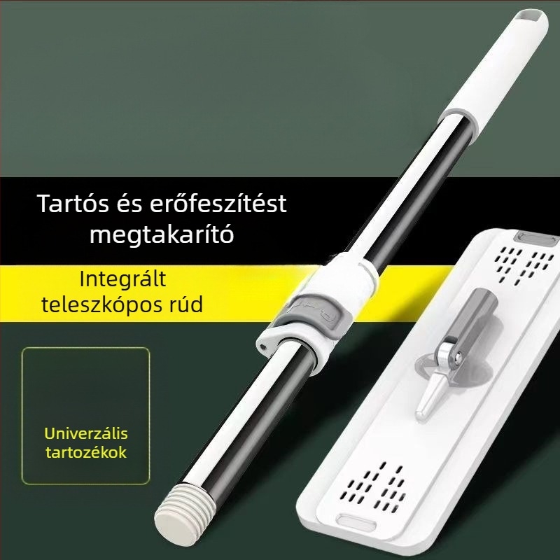 Vastagított teleszkópos lapos mop érintésmentes használathoz, eredeti, cserélhető vastagabb szövets fej, univerzális tartozék, tartós