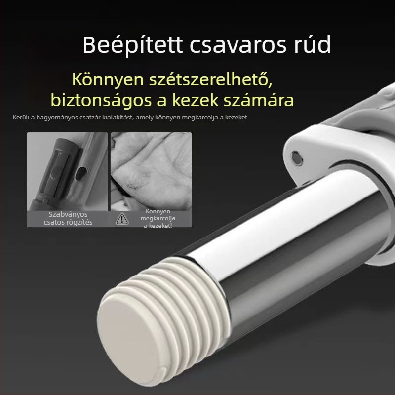 Vastagított teleszkópos lapos mop érintésmentes használathoz, eredeti, cserélhető vastagabb szövets fej, univerzális tartozék, tartós