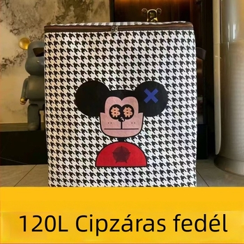120 L-es EVA tároló doboz acélgyűrűvel, háromrétegű EVA, összecsukható textil tároló kosár otthonra