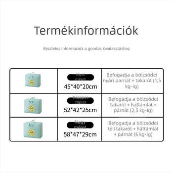 Paplan tároló táska, nagy kocka alakú ágyneműtároló, porvédett, mosható, többfunkciós tárolás