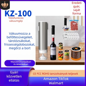 Alumínium ötvözetű nagy vákuumzáró készülék tasakokhoz és mason üvegekhez, borosüveg zárására, frissesség megőrzésére