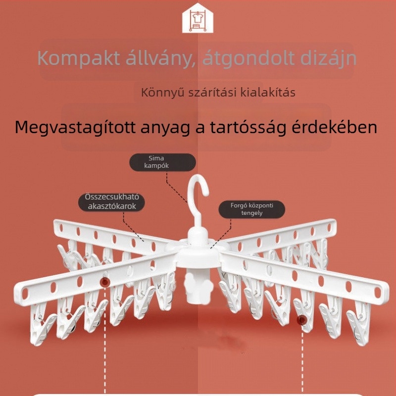 Többfunkciós fa alakú babaruha-szárító állvány, padlóra álló, összecsukható, forgó pelus- és törölközőtartóval