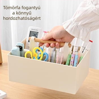 Hordozható filctoll-tároló doboz rekeszekkel — műanyag asztali rendszerező