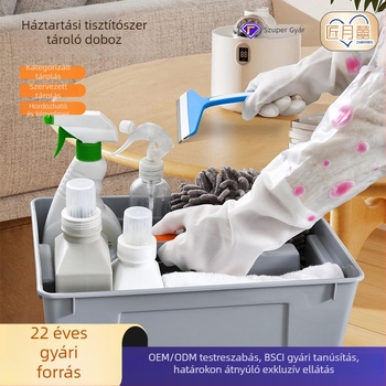Személyre szabható multifunkcionális szerszámtároló doboz, nagy kapacitású, hordozható műanyag tároló szerszámokhoz és konyhai tisztítószerekhez