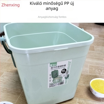 Meg erősített extraméretű tároló doboz fogantyúval, nedvesség- és kártevő-mentes, rizs- és ruhatárolásra, modell CH2372