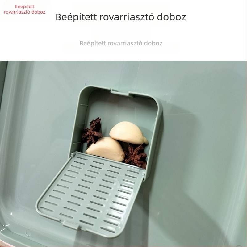 Meg erősített extraméretű tároló doboz fogantyúval, nedvesség- és kártevő-mentes, rizs- és ruhatárolásra, modell CH2372