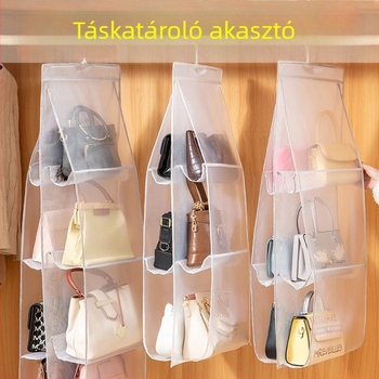 Japán stílusú, ruhásszekrénybe és kollégiumba való lógatható táska rendező – helytakarékos, többszintes polc a táskákhoz