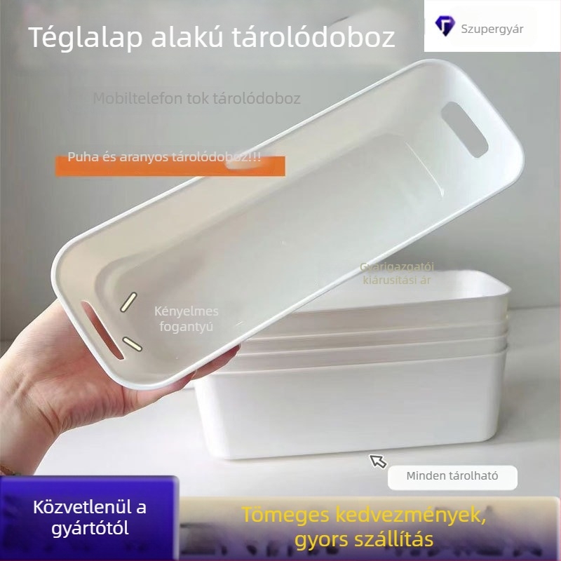 Porálló asztali tároló doboz, nagy kapacitású, megerősített műanyag tartóedény, többfunkciós apró tárgyak tárolására