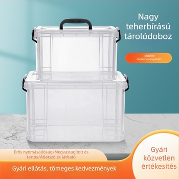 Nagy átlátszó műanyag tároló doboz ruhákhoz, takarókhoz, játékokhoz és egyéb tárgyakhoz – 65 liter