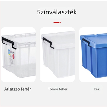 Nagy átlátszó műanyag tároló doboz ruhákhoz, takarókhoz, játékokhoz és egyéb tárgyakhoz – 65 liter