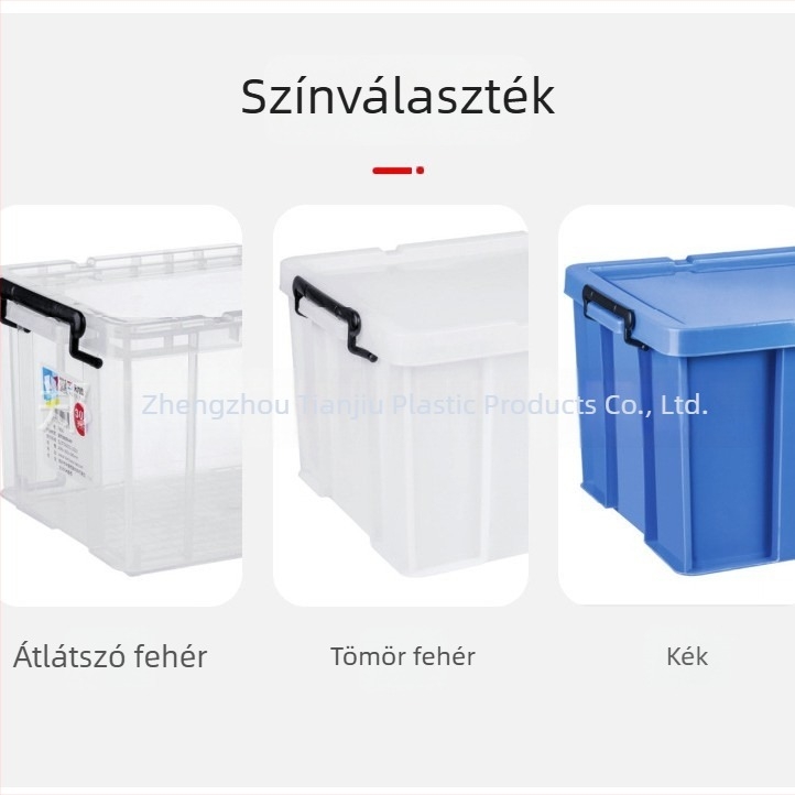 Nagy átlátszó műanyag tároló doboz ruhákhoz, takarókhoz, játékokhoz és egyéb tárgyakhoz – 65 liter