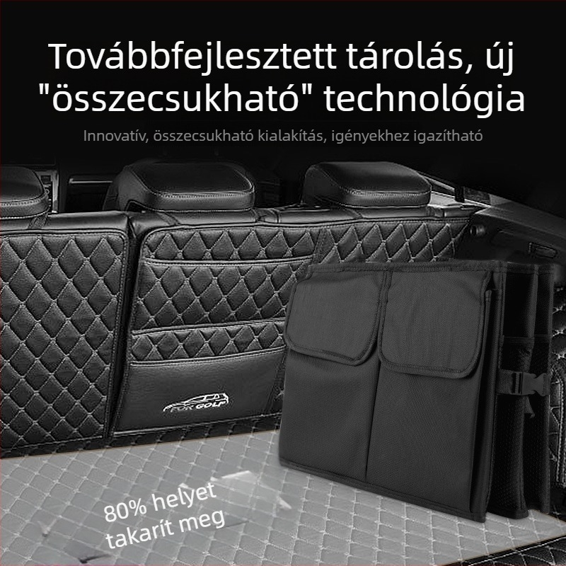 Összecsukható autócsomagtartó rendező – nagy kapacitású, többfunkciós tároló doboz
