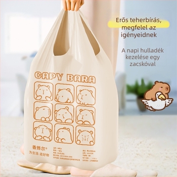 Kapibara szemeteszsákok, szakadásállóak, háztartási használatra, kézi hordozhatók, vastagított, nagy méretű, kollégiumi konyhai hulladékhoz