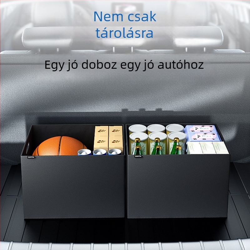 Bőr autócsomagtartó tároló, vízálló összecsukható doboz, autó belső kiegészítő